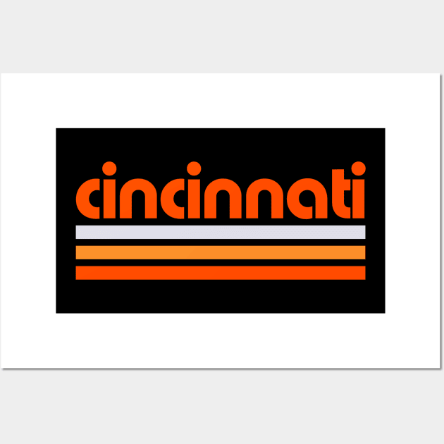 Retro Cincinnati Stripes Wall Art by Now Boarding